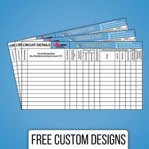 Custom Electrical Circuit Detail Labels