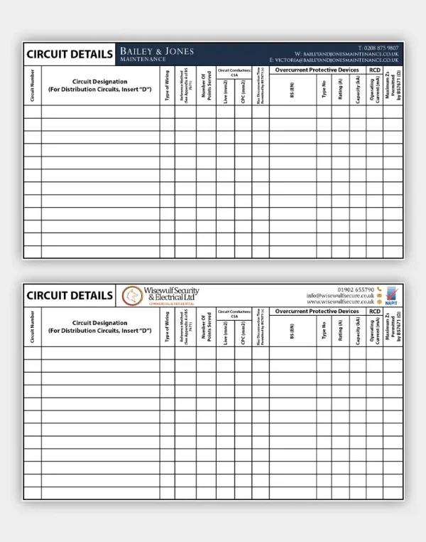 Custom Electrical Circuit Detail Labels – Merchant Branding