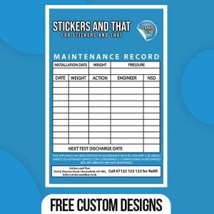 Fire Maintenance Stickers