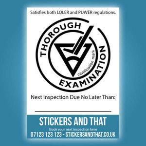 Thorough Examination Stickers